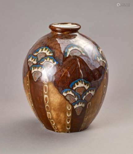 Camille THARAUD Vase boule en porcelaine émaillée …