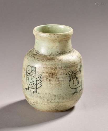 Jacques BLIN (1920 1995) Vase en céramique chamois…