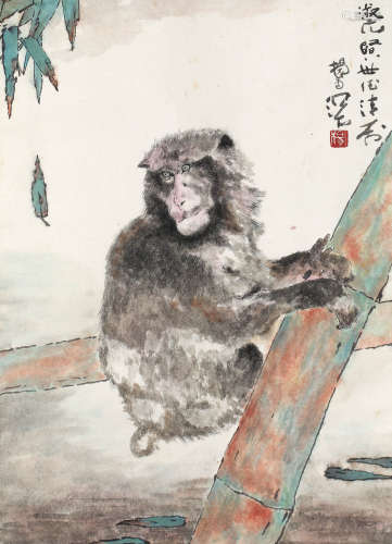 杨善深（1913～2004） 猴 立轴 纸本