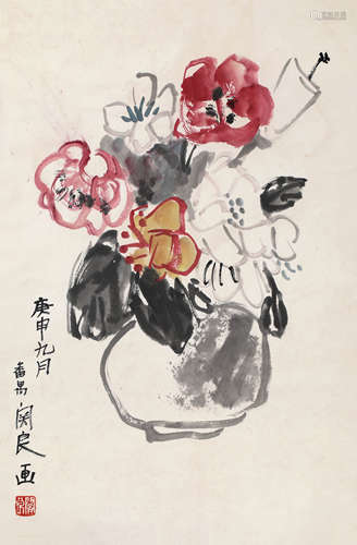 关良（1900～1986） 瓶花 立轴 纸本