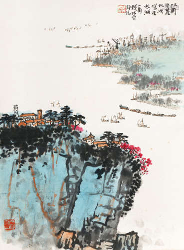 1899～1985 钱松嵒 江南佳丽地 设色纸本 立轴