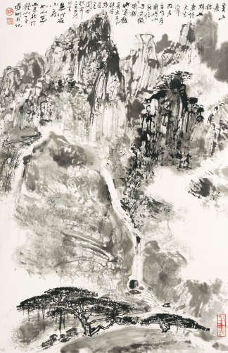 1924～2002 亚明 黄山松泉 水墨纸本 立轴