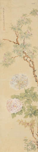 1808～1862 沈善宝 花卉 设色纸本 立轴
