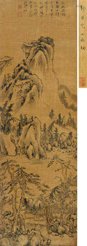 1610～1651 邹之麟 茂林仙馆 水墨绢本 立轴