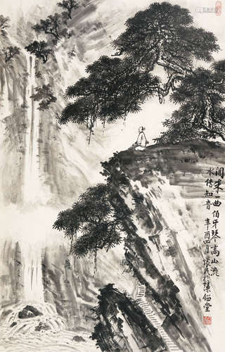 1906～1996 周怀民 高山流水 设色纸本 立轴