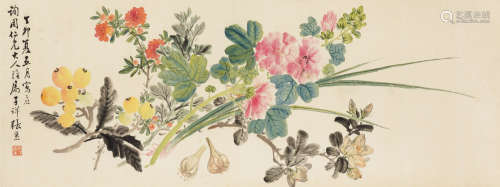 1803～1886 张熊 果蔬图 设色纸本 立轴