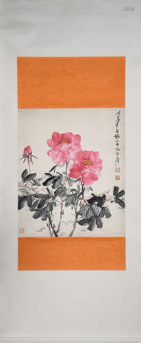 A Zhang daqian's flower painting