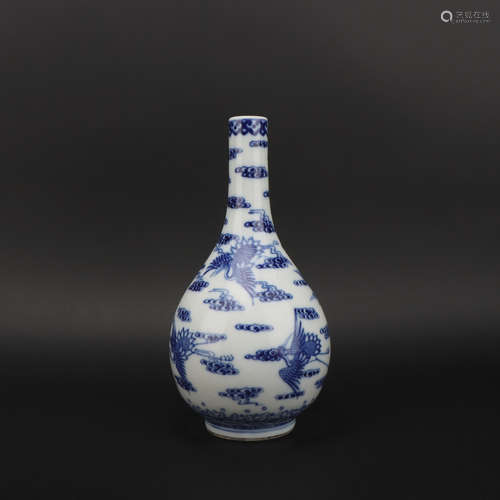 A blue and white vase