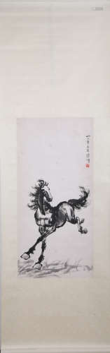 A  Xu beihong's horse riding painting
