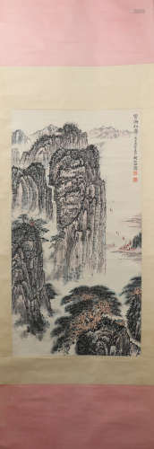 A Qian songyan's landscape painting