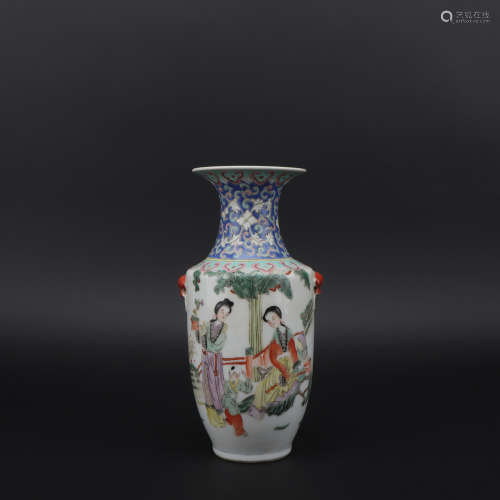 A famille-rose 'figure' vase