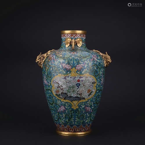 A cloisonne bottle