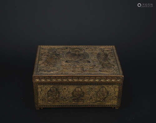 A gilt bronze jewelry box