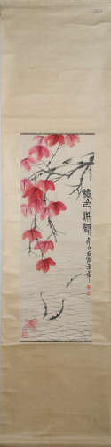 A Qi baishi's maple leaf painting
