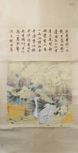 A Lu yifei's flowers and birds painting