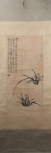 A Zheng banqiao's flowers painting