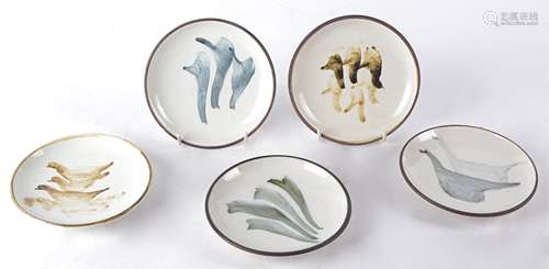 Wally Cole Walter Vivian Cole (1913-1999) a group of five dishes with an abstracted brushstroke