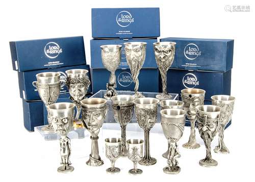 Royal Selangor Pewter Goblets Lord of The Rings, a collection of heavy pewter goblets all