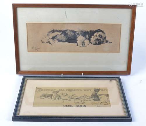 A Cecil Aldin (1870- 1935) signed print, a terrier resting terrier, signed in pencil (lower left) '