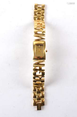 A Morgan De Toi costume jewellery wristwatch, the watch on a branded logo chain-link 'Morgan' with