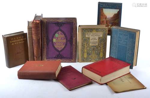 A quantity of predominantly early 20th Century books with the subject of travel writing, to