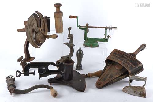 A selection of antique and later kitchenalia including two 'Follows & Bate Ltd' made in Manchester