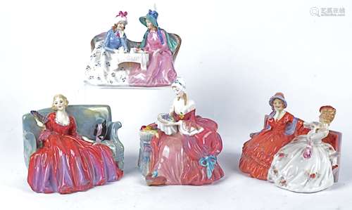 Four Royal Doulton figures, comprising 'Sweet & Twenty' HN1298 1928/1969, 'Afternoon Tea' HN1747