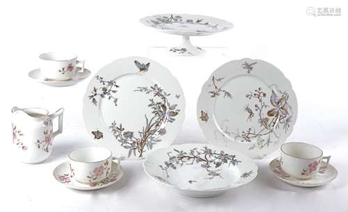 A group of French Pillivuyt & Cie porcelain plates in the aesthetic manner of floriform with