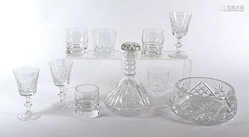 A quantity of contemporary glasses of various assorted shapes, to include dumpy tumblers, cut