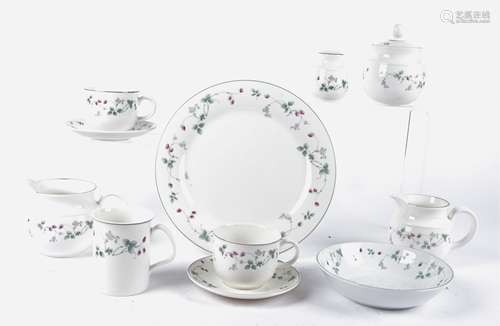 A Royal Doulton 'Expressions' series part tea service, in the Strawberry Fayre pattern, comprising