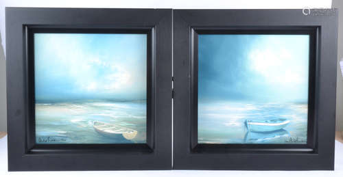 Philip Raskin (British born 1947) oils on boards, Distant Dreams I & II, limited editions, depicting