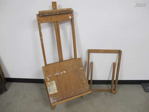 A hardwood all purpose easel, manufactured by Guys height 130cm