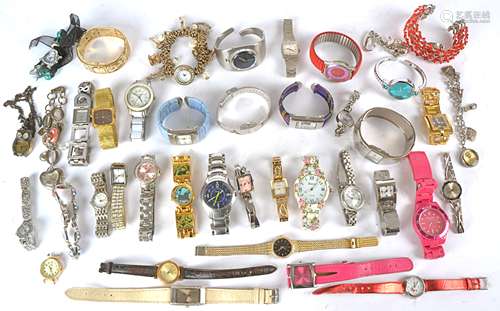 A large quantity of contemporary retailers wrist watches, bracelet and strap examples for ladies and