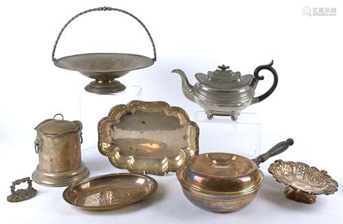 A group of predominantly silver plated ware to include two Meriden & Company silver plated raised