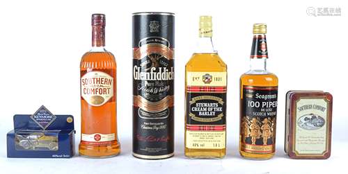 Six bottles of Whisky, comprising a bottle of Glenfiddich Special Reserve Pure Malt Scotch Whisky in