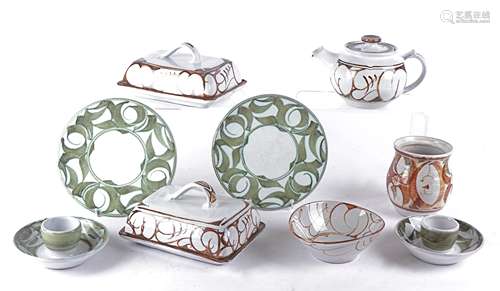 A group of tin glazed tableware by Aldermaston pottery after Alan Caiger Smith (1930-2020)