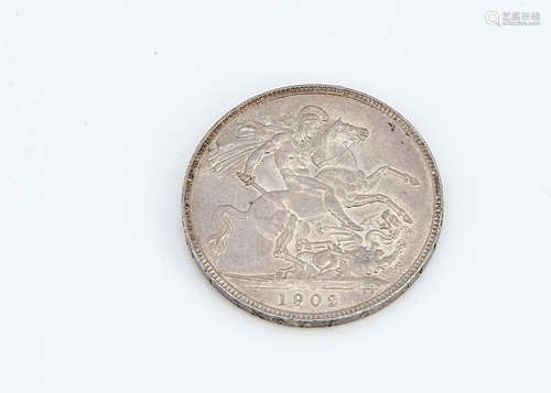 An Edward VII crown, dated 1902, EF and a good example