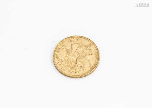 An Edward VII gold full sovereign, dated 1908, EF