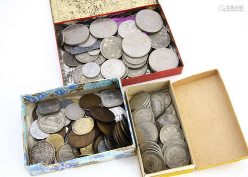 A collection of British coins, including a quantity of pre-1946, later cupro nickel and copper,