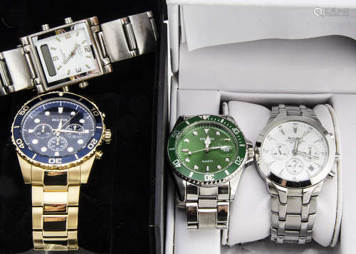 Four modern fashion watches, including an Accurist in box, and three others