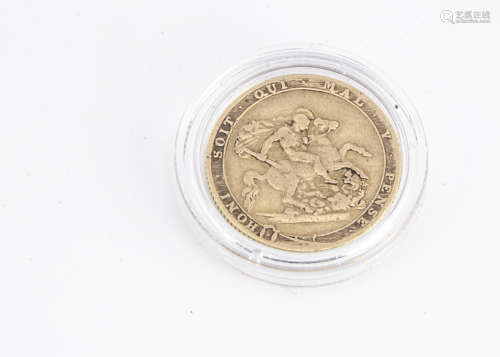 A George III gold full sovereign, dated 1820, F-VF