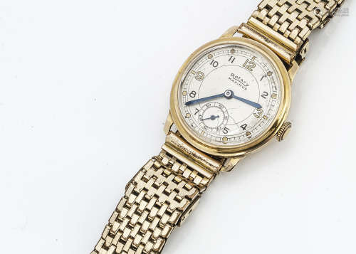 A c1960s Rotary Maximus mid-sized 9ct gold cased gentleman's wristwatch, 28mm, appears to run, on