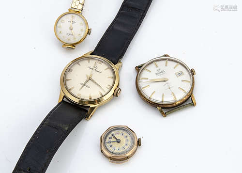 A vintage Smiths Imperial gilt cased gentleman's wristwatch, together with a small 9ct gold cased