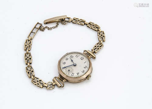 A vintage 9ct cased gold lady's wristwatch, with a later 9ct gold bracelet, 17.9g, AF