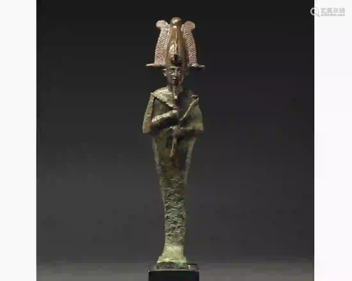 EGYPTIAN BRONZE FIGURE OF OSIRIS-EX NORMAN BLANKMAN