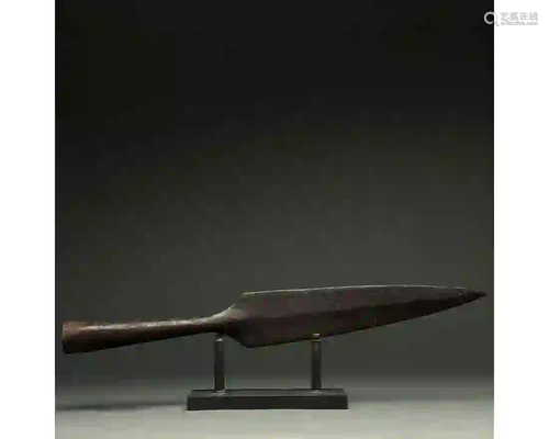 LARGE ROMAN IRON SOCKETED SPEAR HEAD