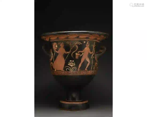 RARE GREEK RED FIGURE TERRACOTTA KRATER- TL TESTED