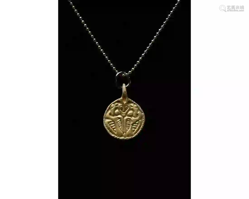 VIKING SILVER GILT ODIN AND RAVENS PENDANT