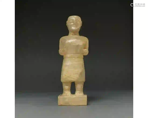 WESTERN ASIATIC STANDING ALABASTER FIGURE