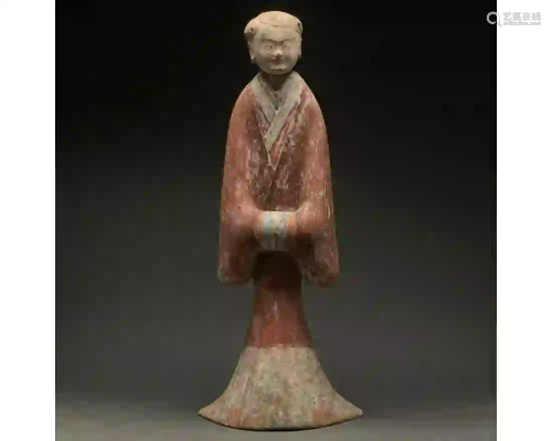 HUGE CHINESE HAN DYNASTY POTTERY LADY - TL TESTED
